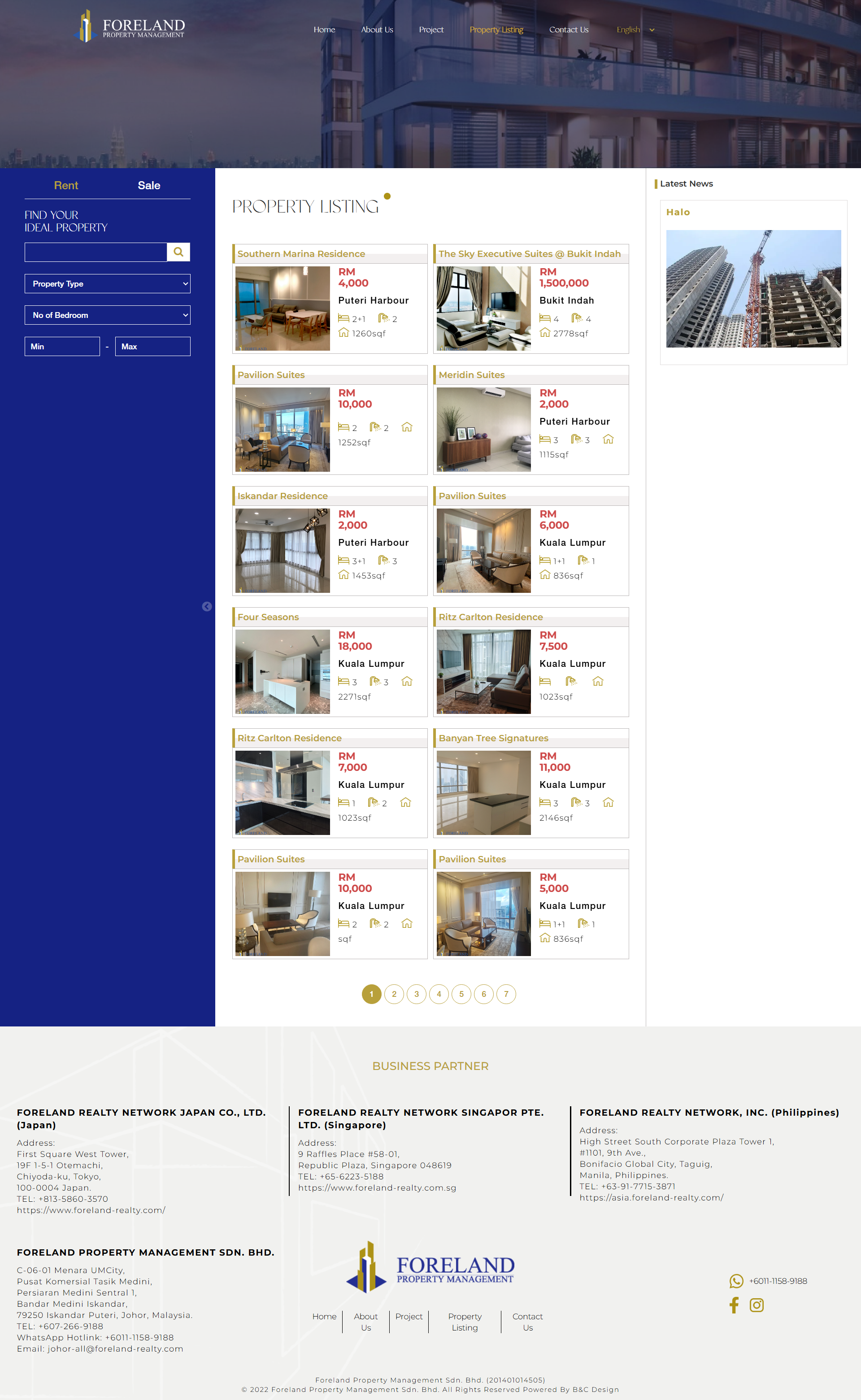 Foreland Property Management Sdn Bhd  - Product Page | Website Design