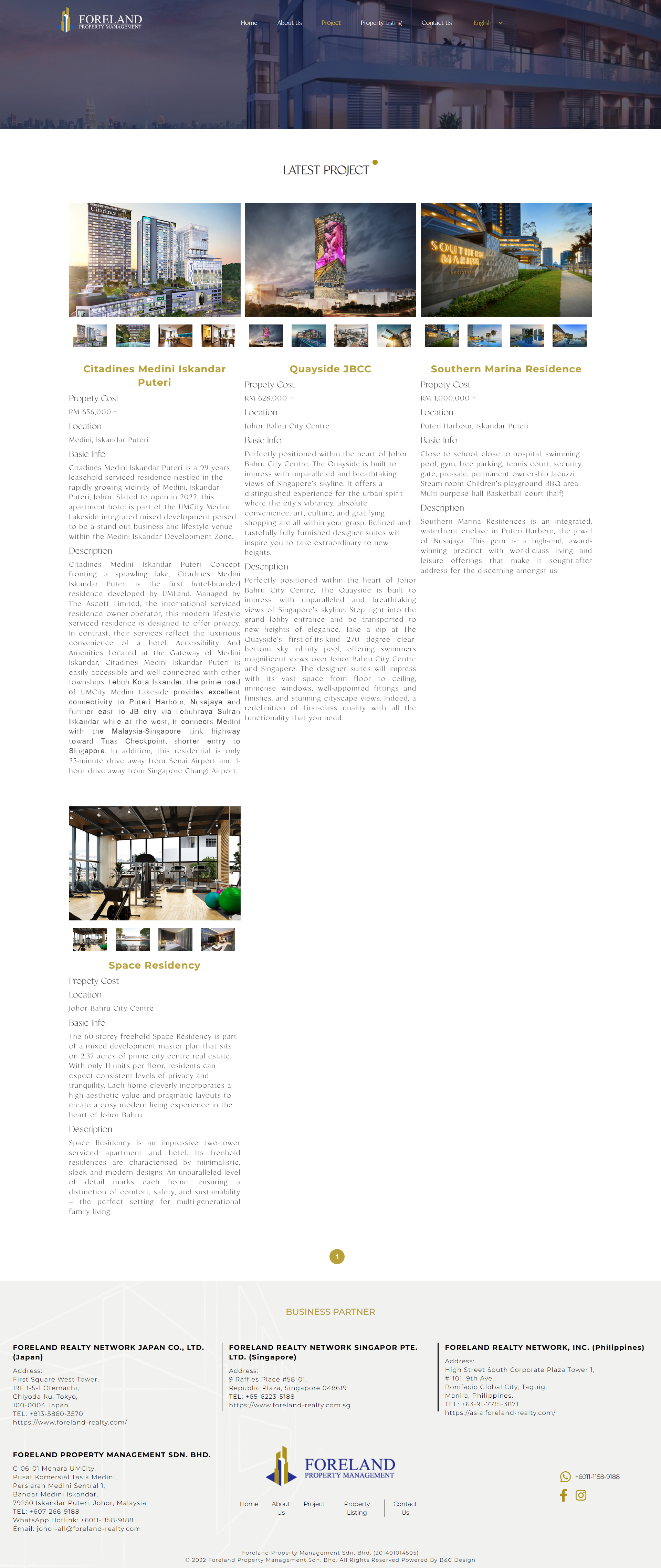 Foreland Property Management Sdn Bhd  - Project Page | Website Design
