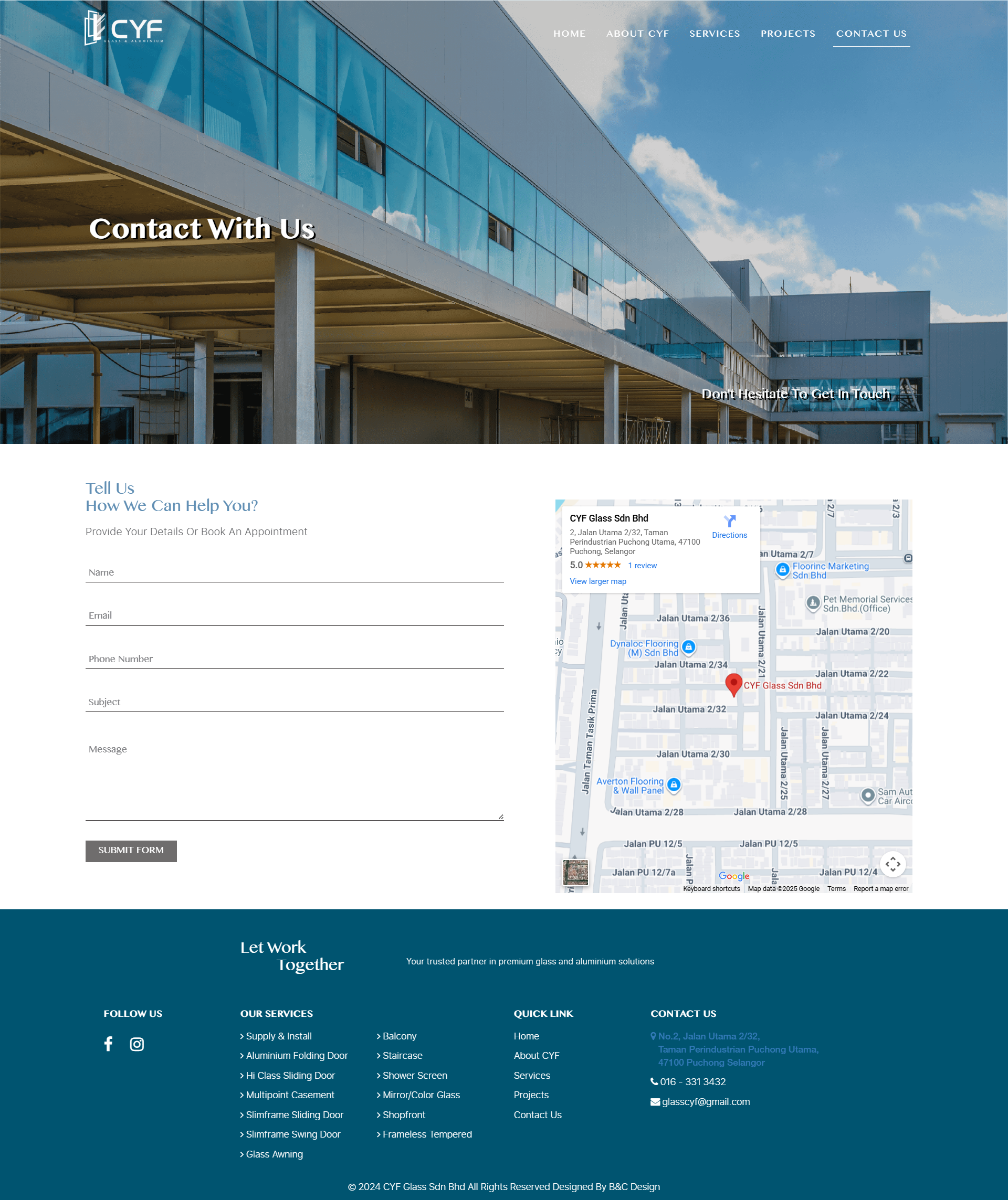 CYF Glass & Aluminium | Corporate Website