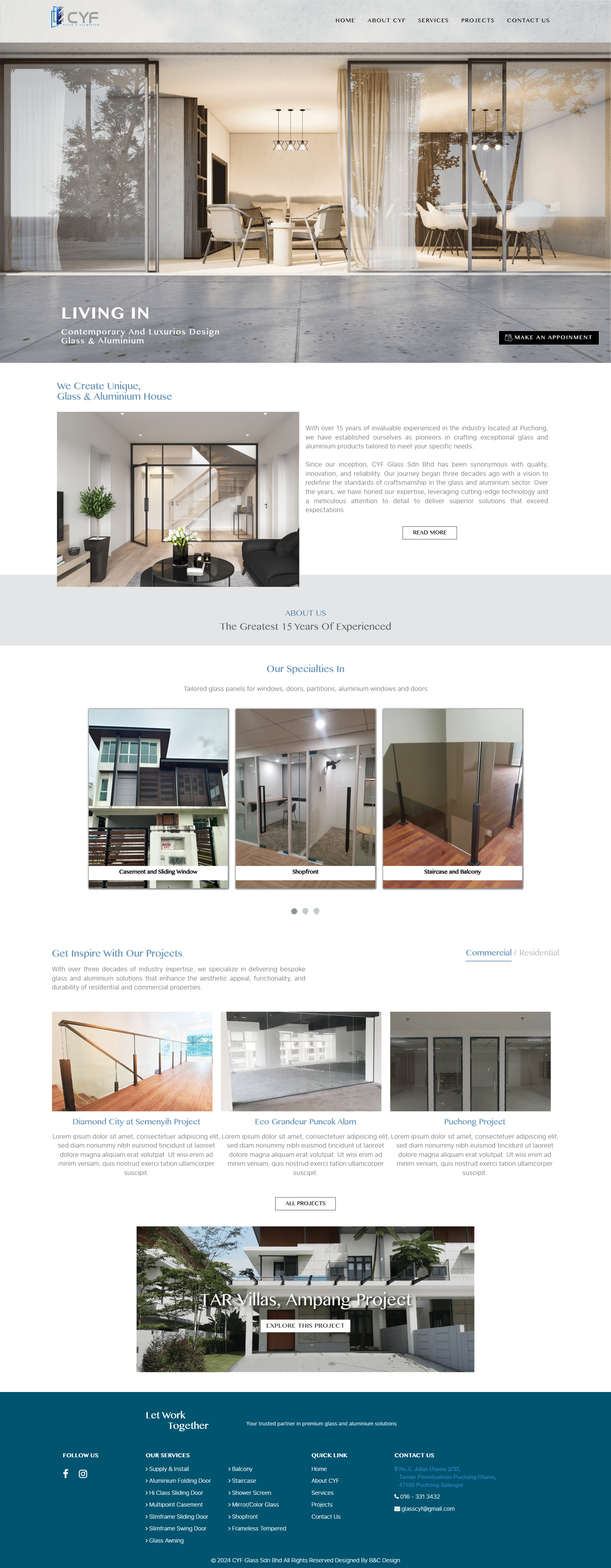 CYF Glass & Aluminium | Corporate Website