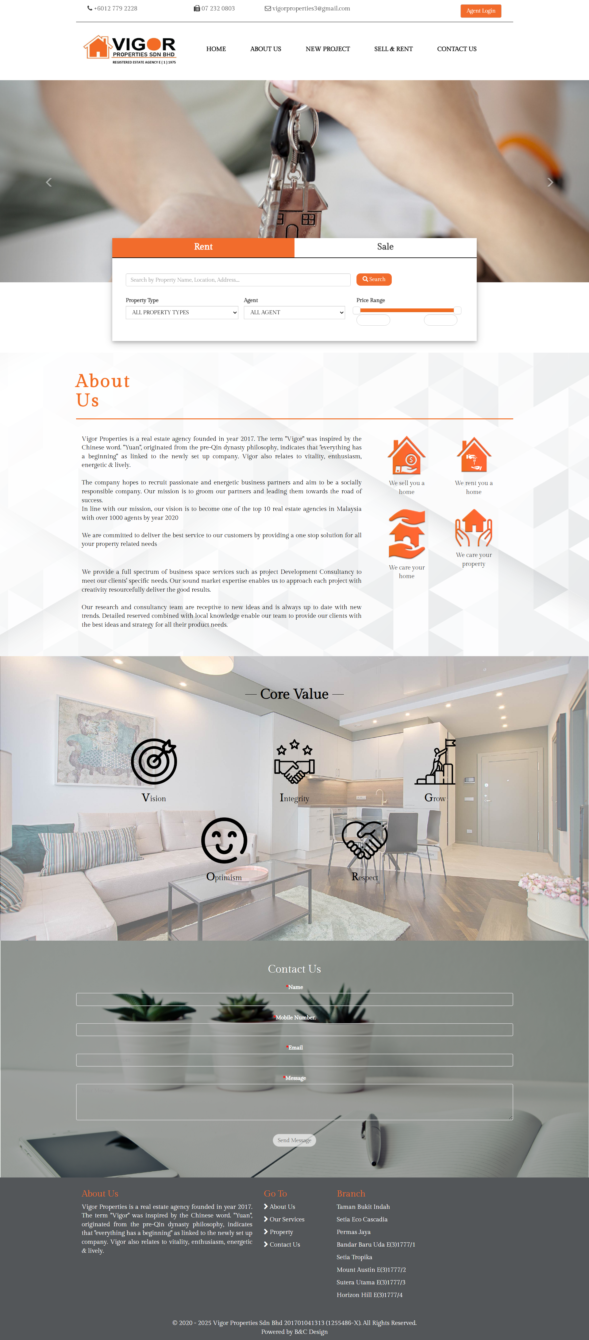 Vigor Properties Sdn. Bhd. | Website Design