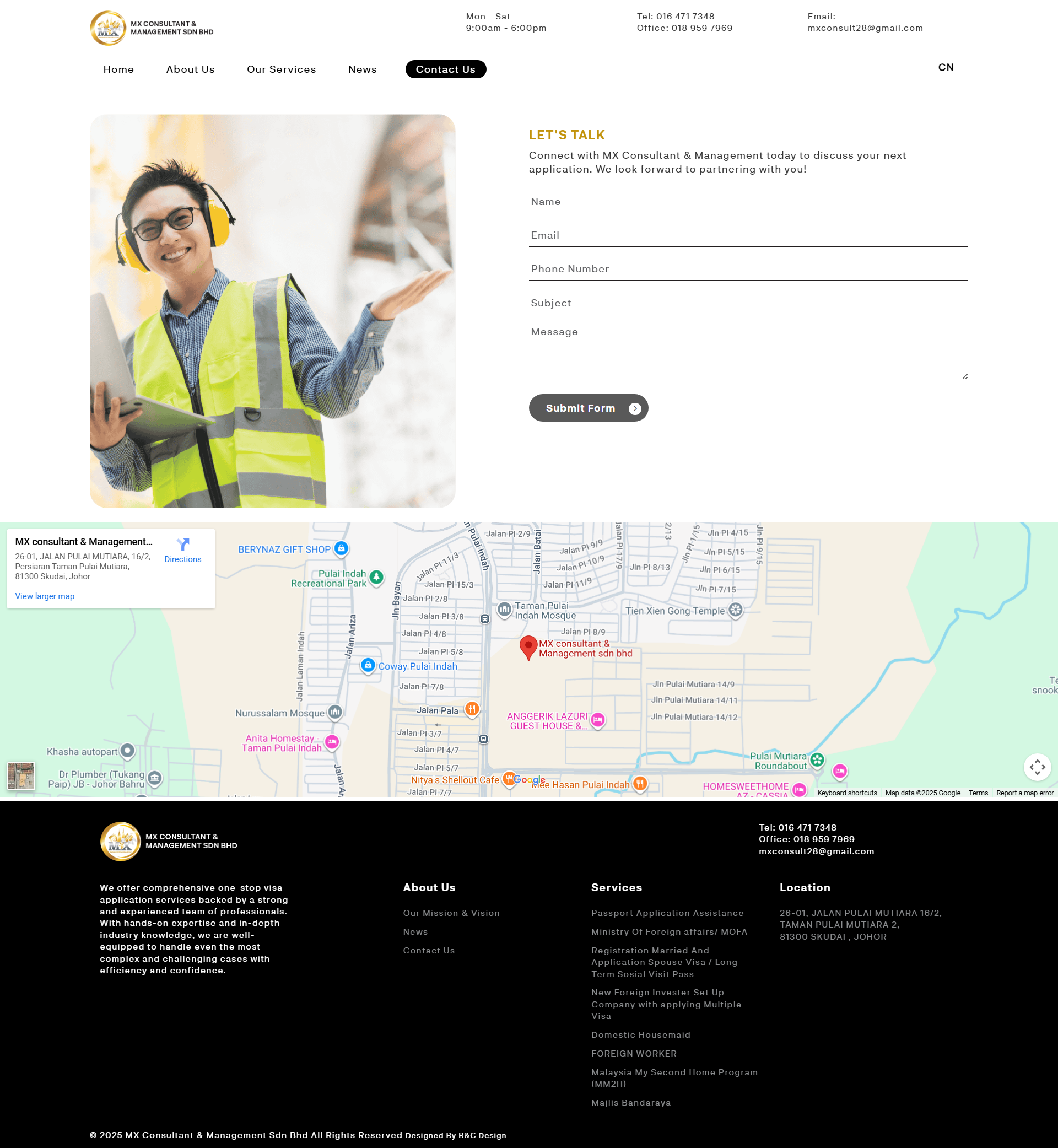 MX Consultant & Management Sdn. Bhd. - Contact Us Page | Corporate Website