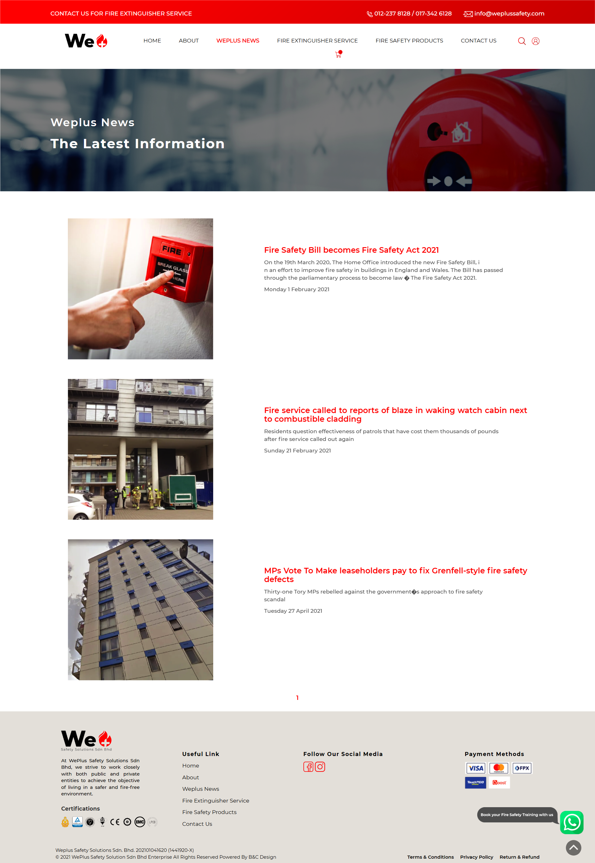 WePlus Safety Solutions Sdn. Bhd. - News Page | Website Design