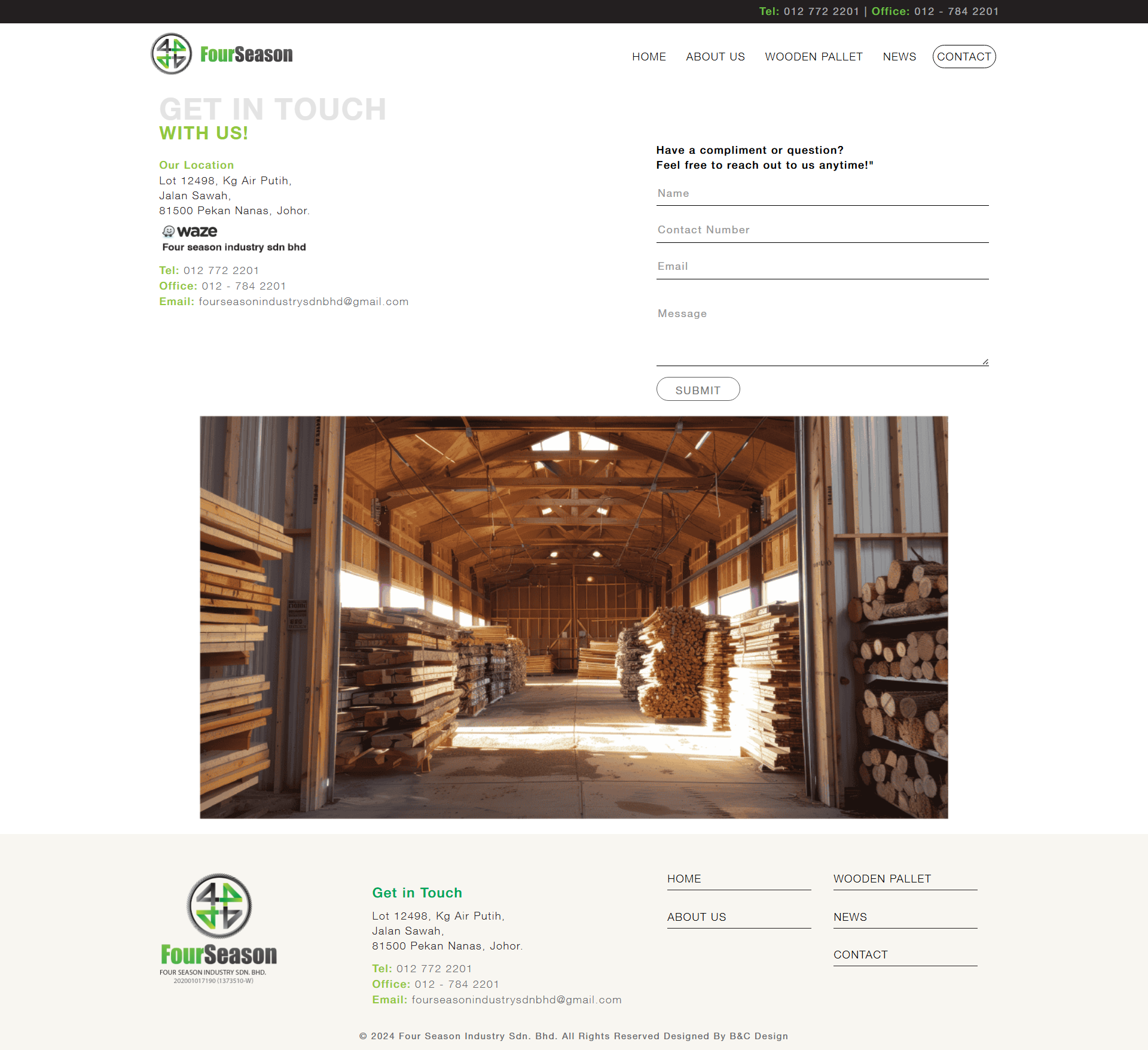 Four Season Industries Sdn. Bhd. - Contact Us Page | Website Design