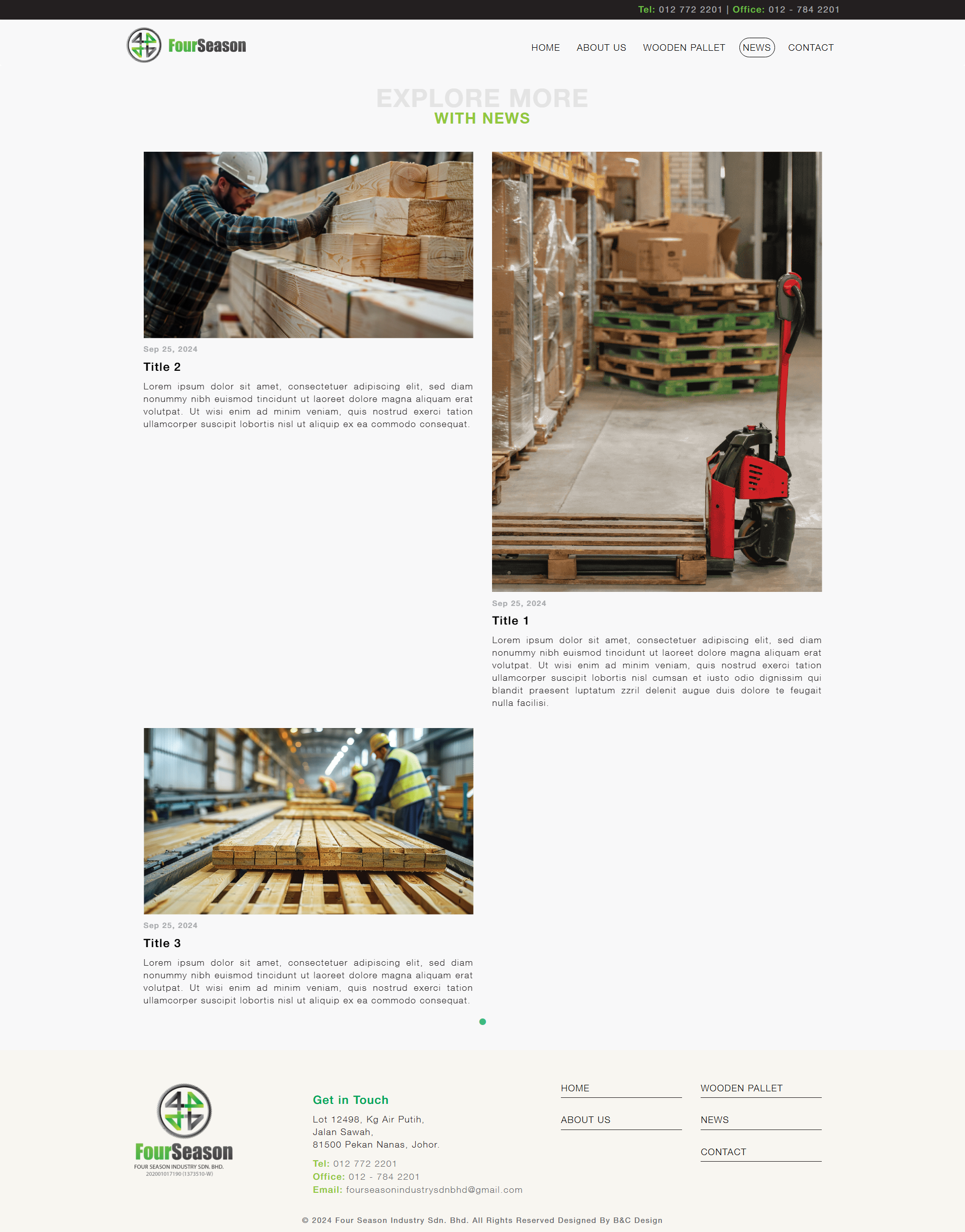 Four Season Industries Sdn. Bhd. - News Page | Website Design