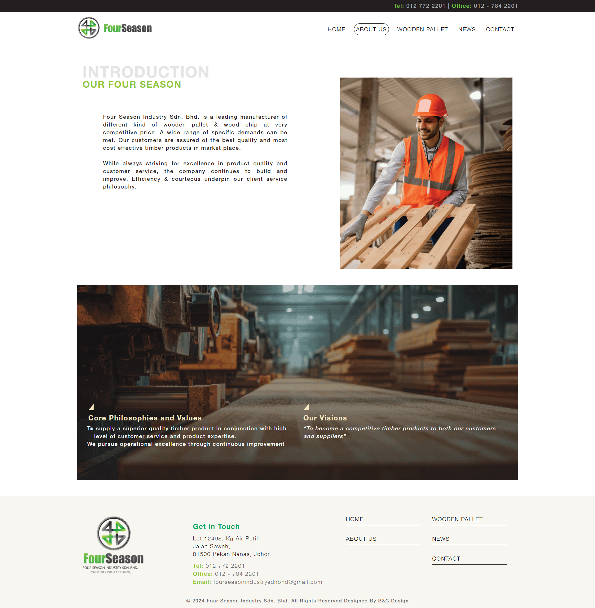 Four Season Industries Sdn. Bhd. - About Us Page | Website Design