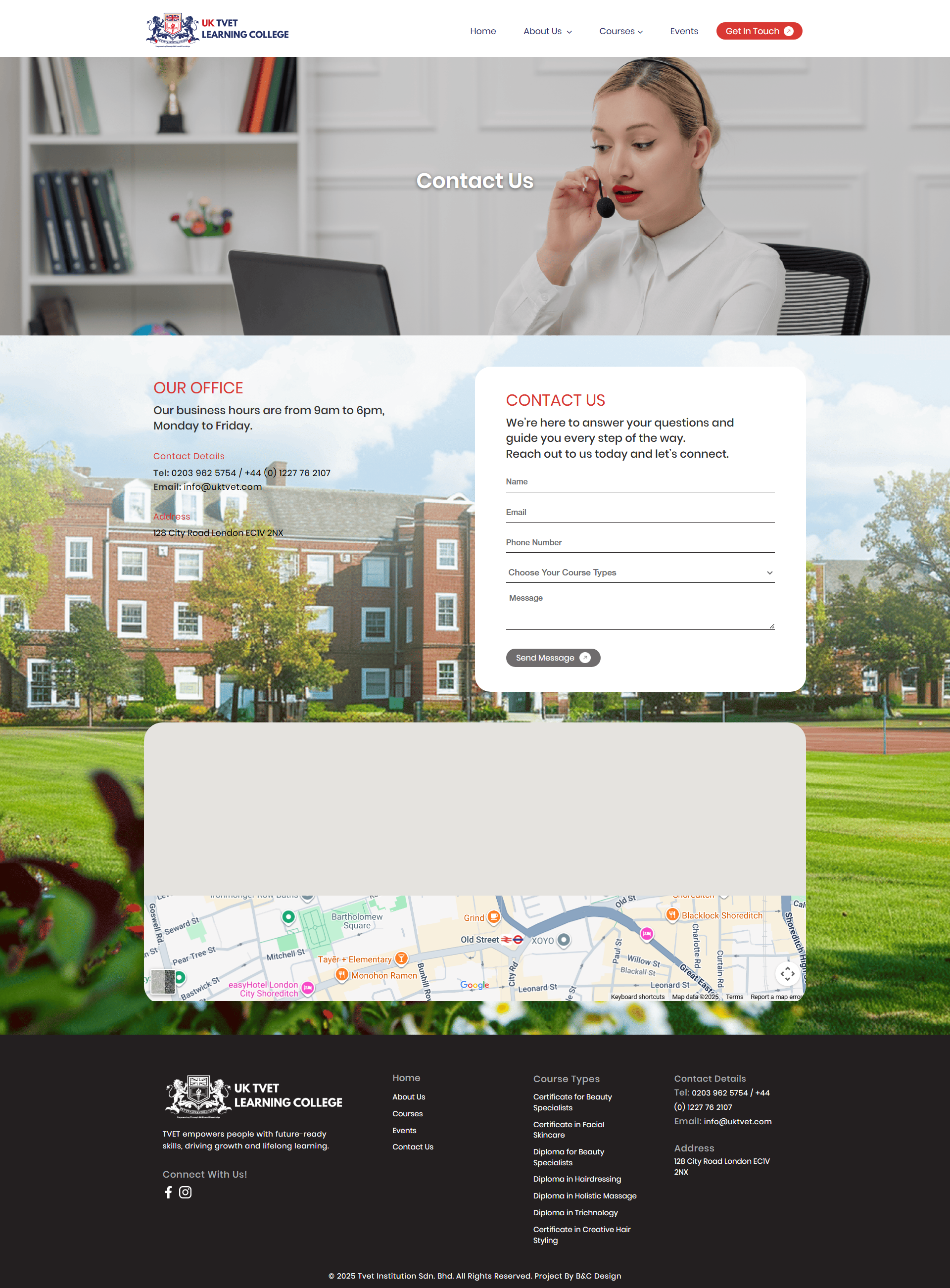 Tvet Institution Sdn. Bhd. - Contact Us Page | Website Design