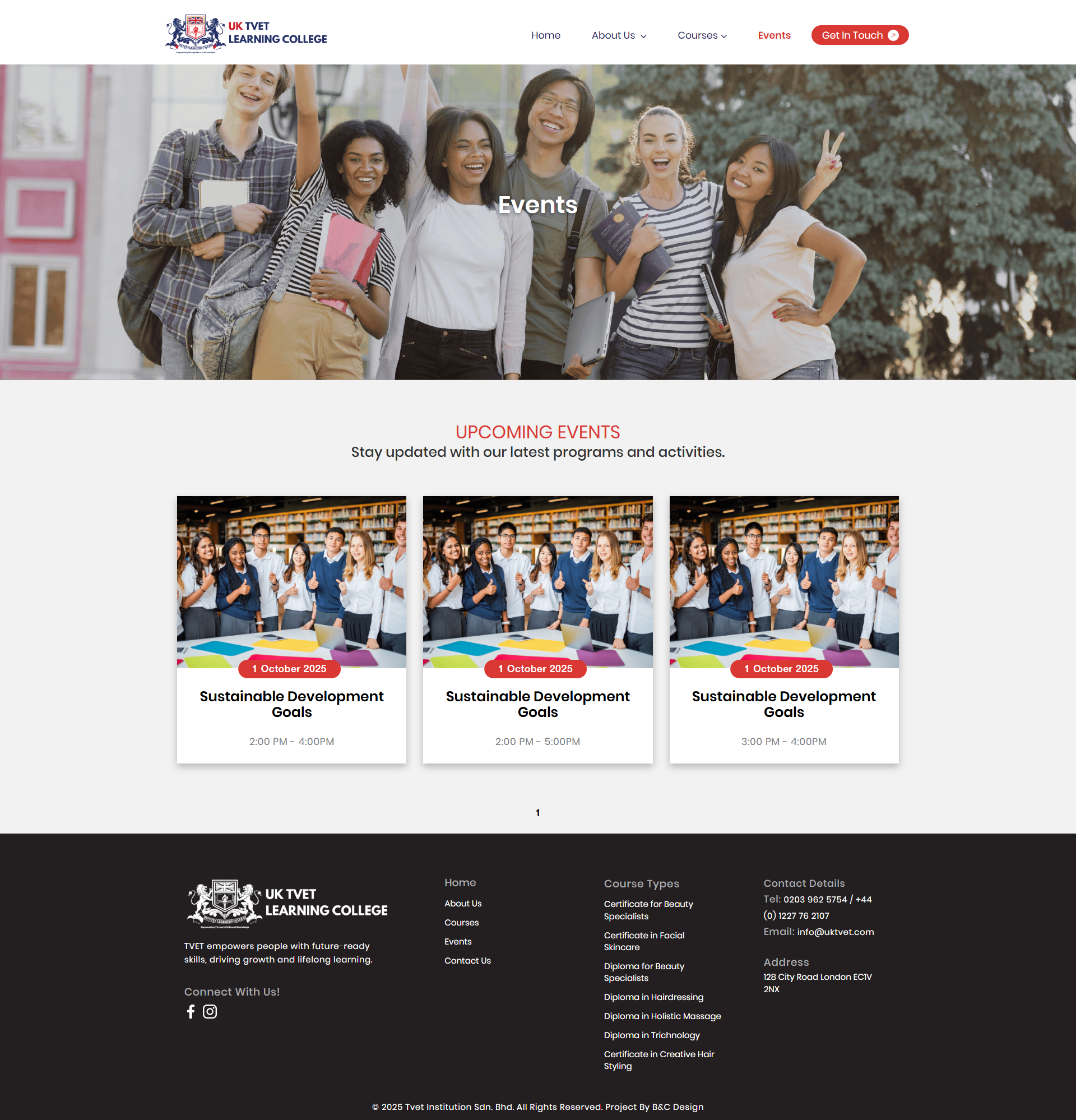 Tvet Institution Sdn. Bhd. - Events Description Page | Website Design