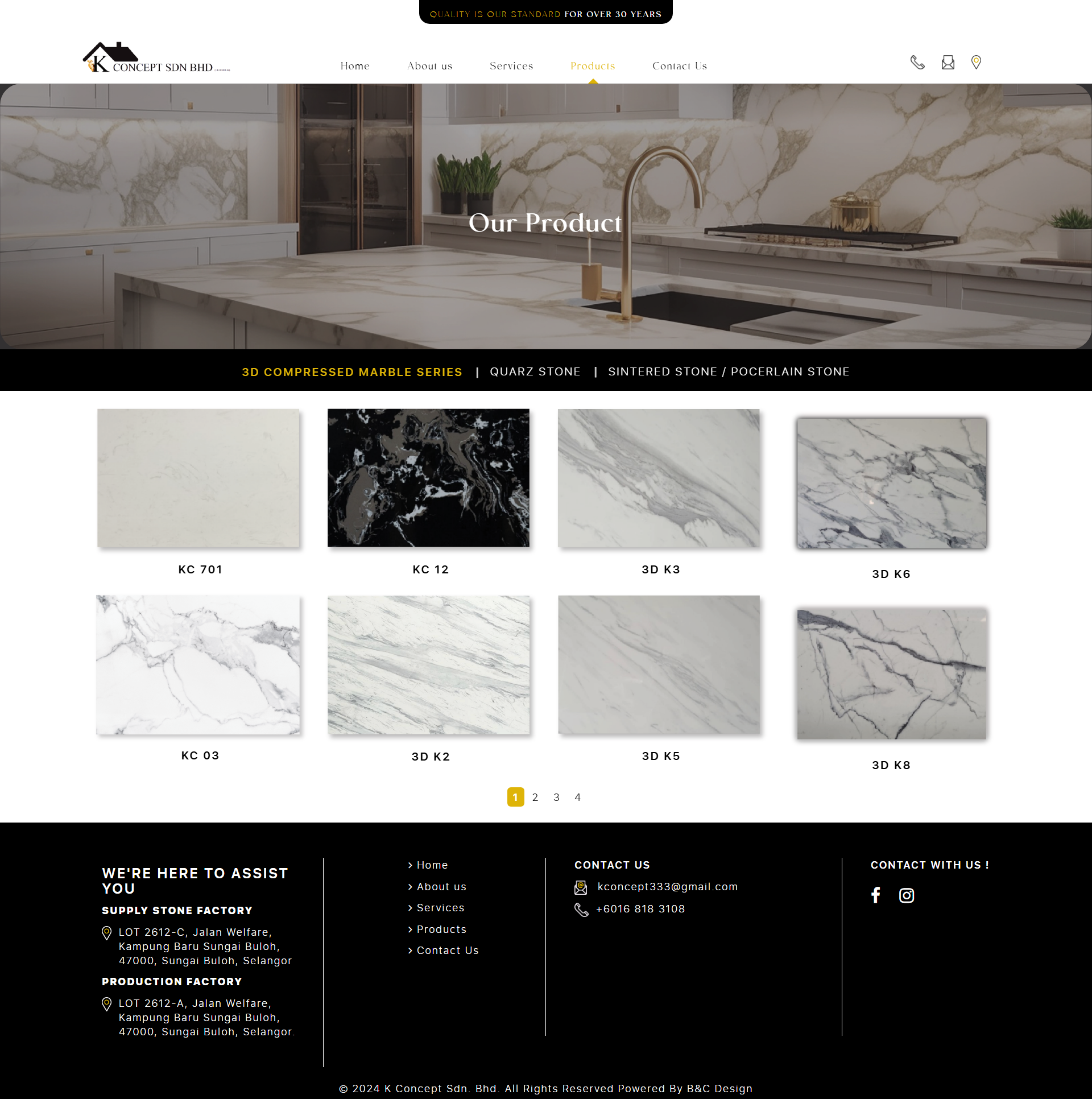 K Concept Sdn Bhd - Products Page | Website Design