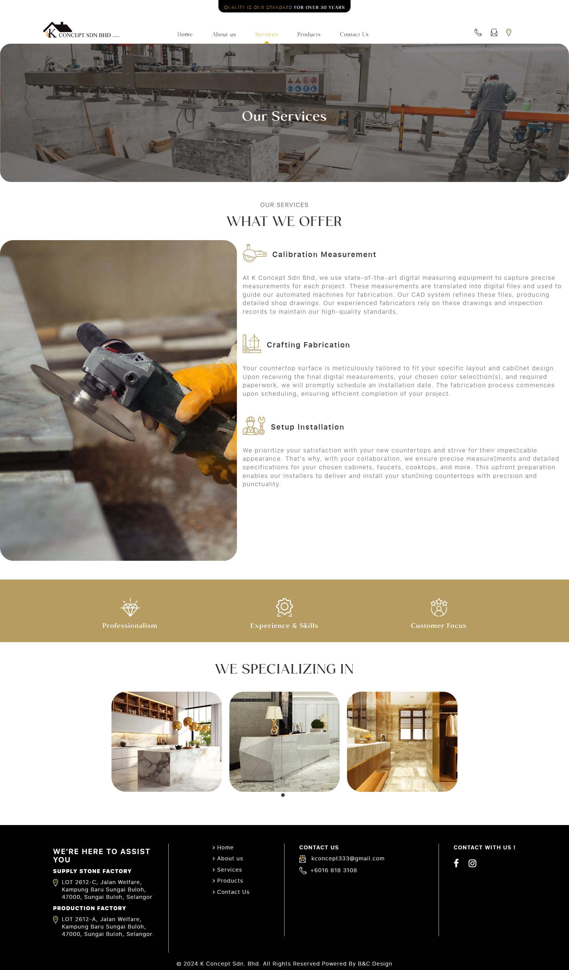 K Concept Sdn Bhd - Services Page | Website Design